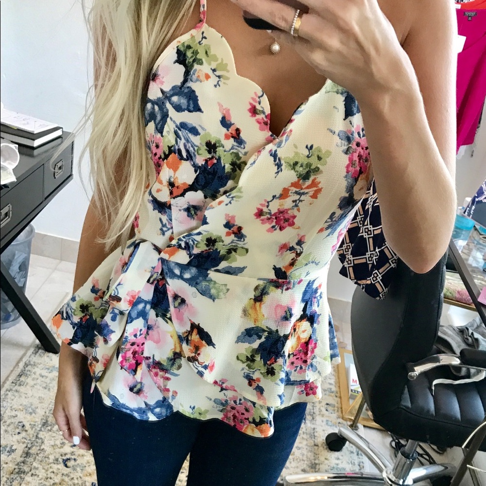 Floral Wrap Top